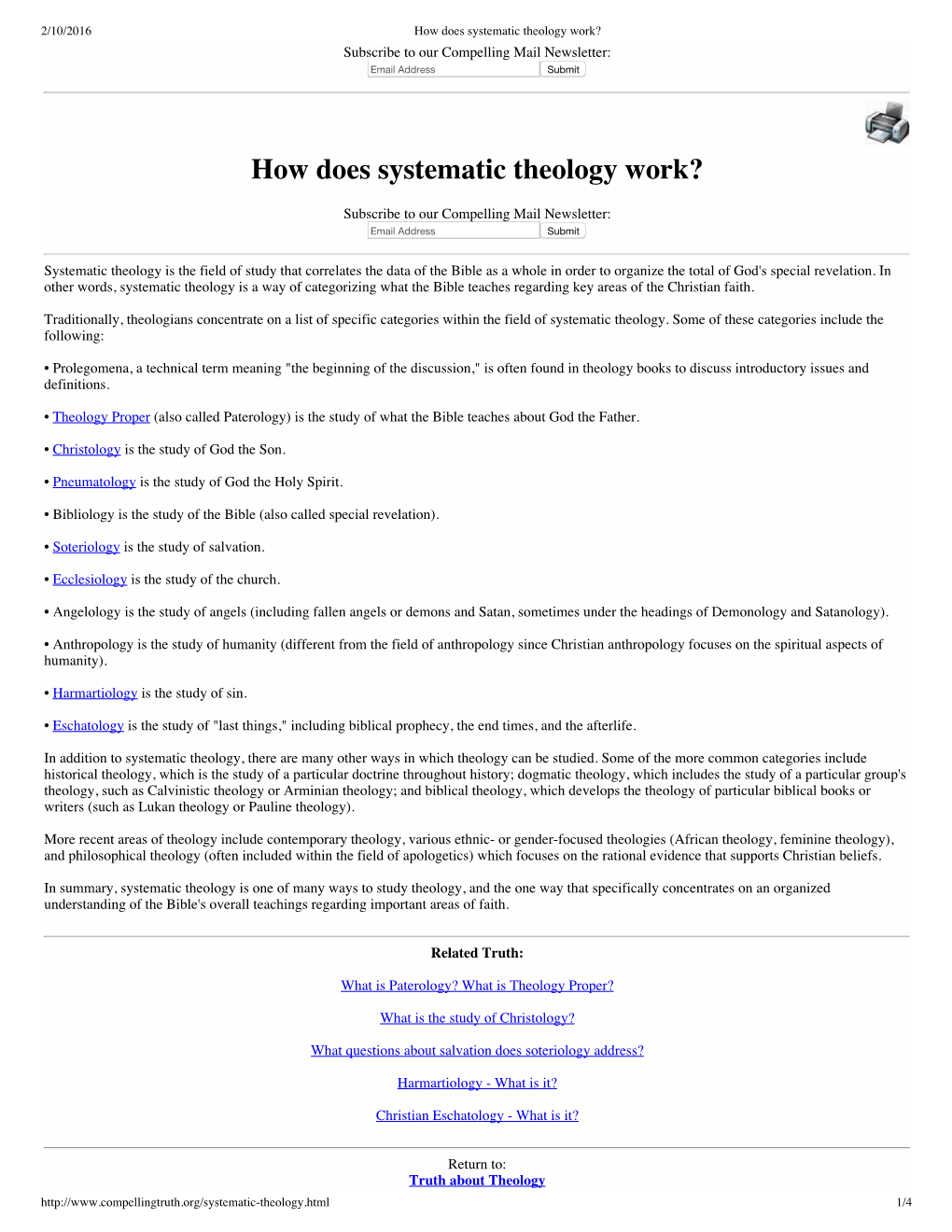 How Does Systematic Theology Work? Subscribe to Our Compelling Mail Newsletter: Email Address Submit