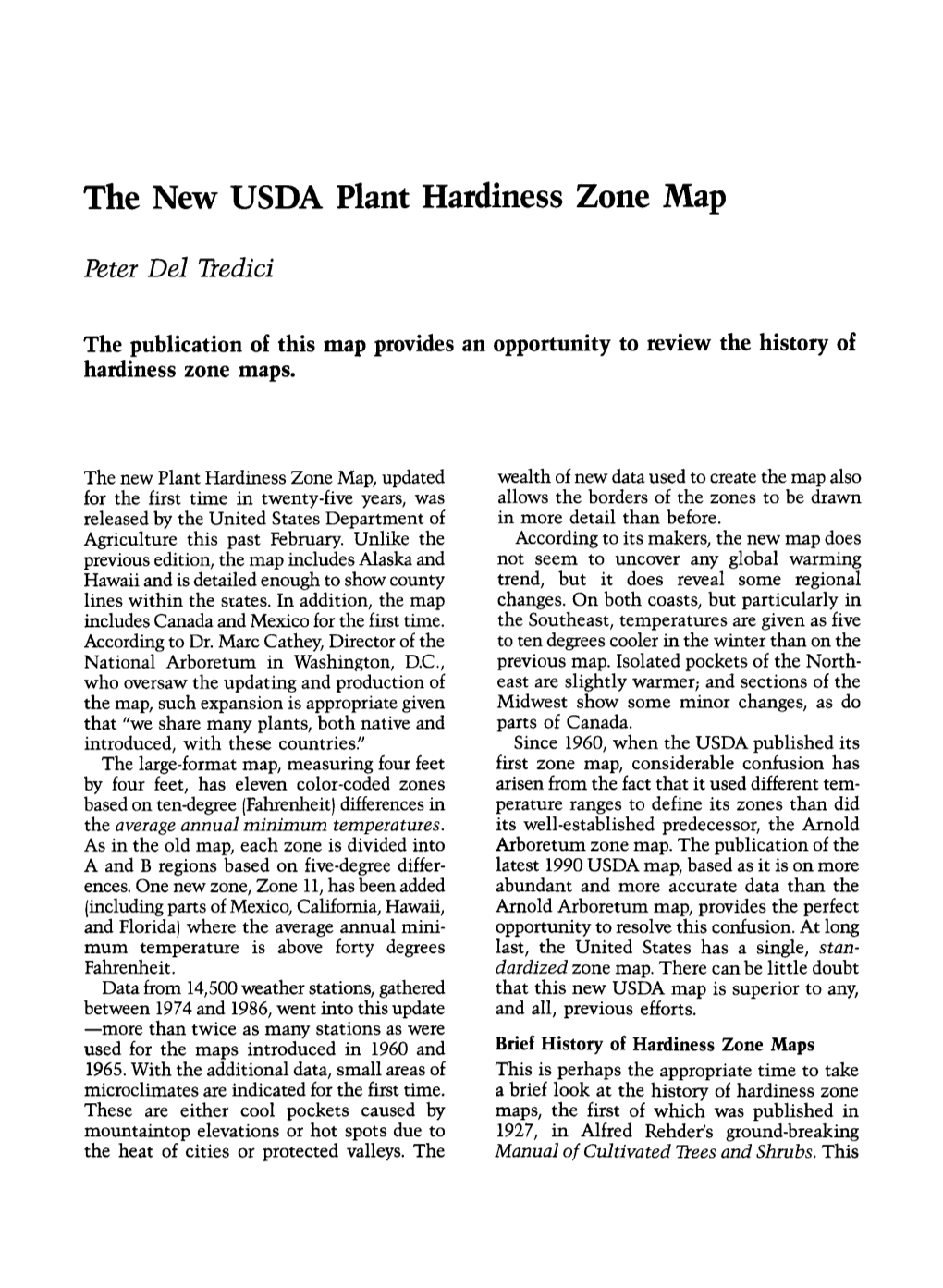 The New USDA Plant Hardiness Zone Map