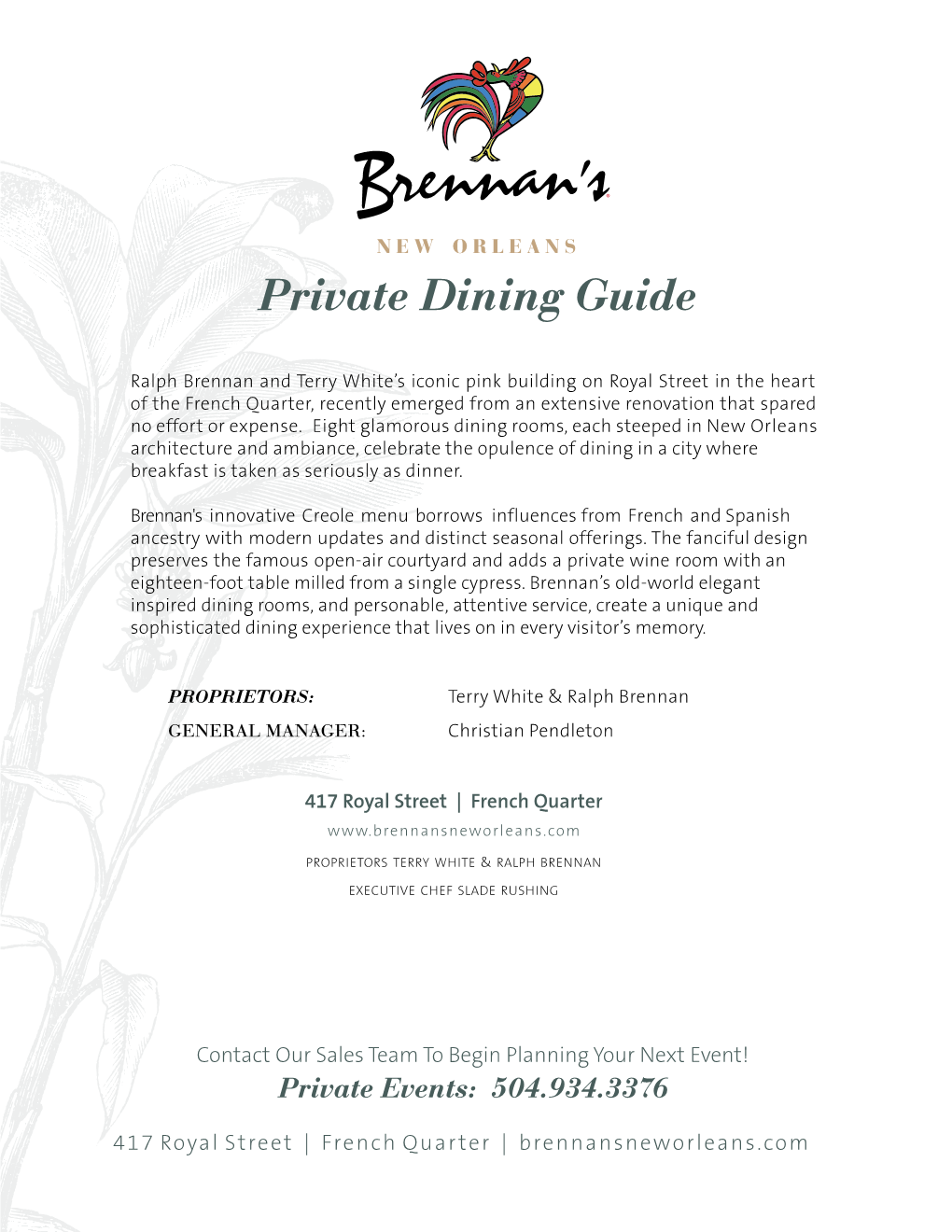 Private Dining Guide