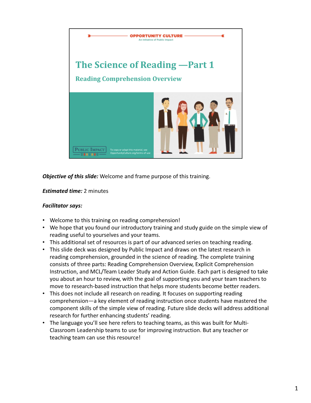 The Science of Reading Part 1