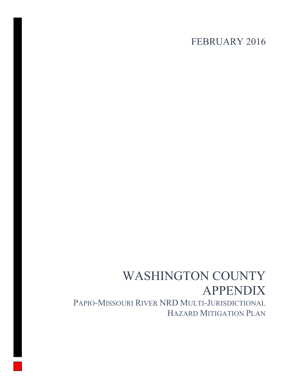 Washington County Appendix Papio-Missouri River Nrd Multi-Jurisdictional Hazard Mitigation Plan
