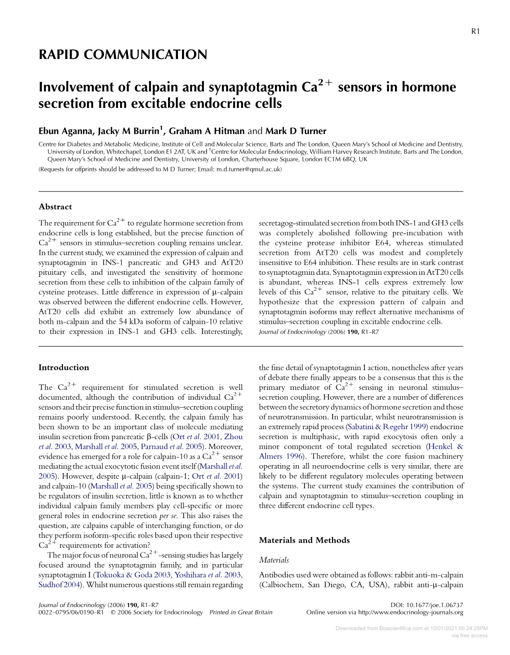 Sensors in Hormone Secretion from Excitable Endocrine Cells