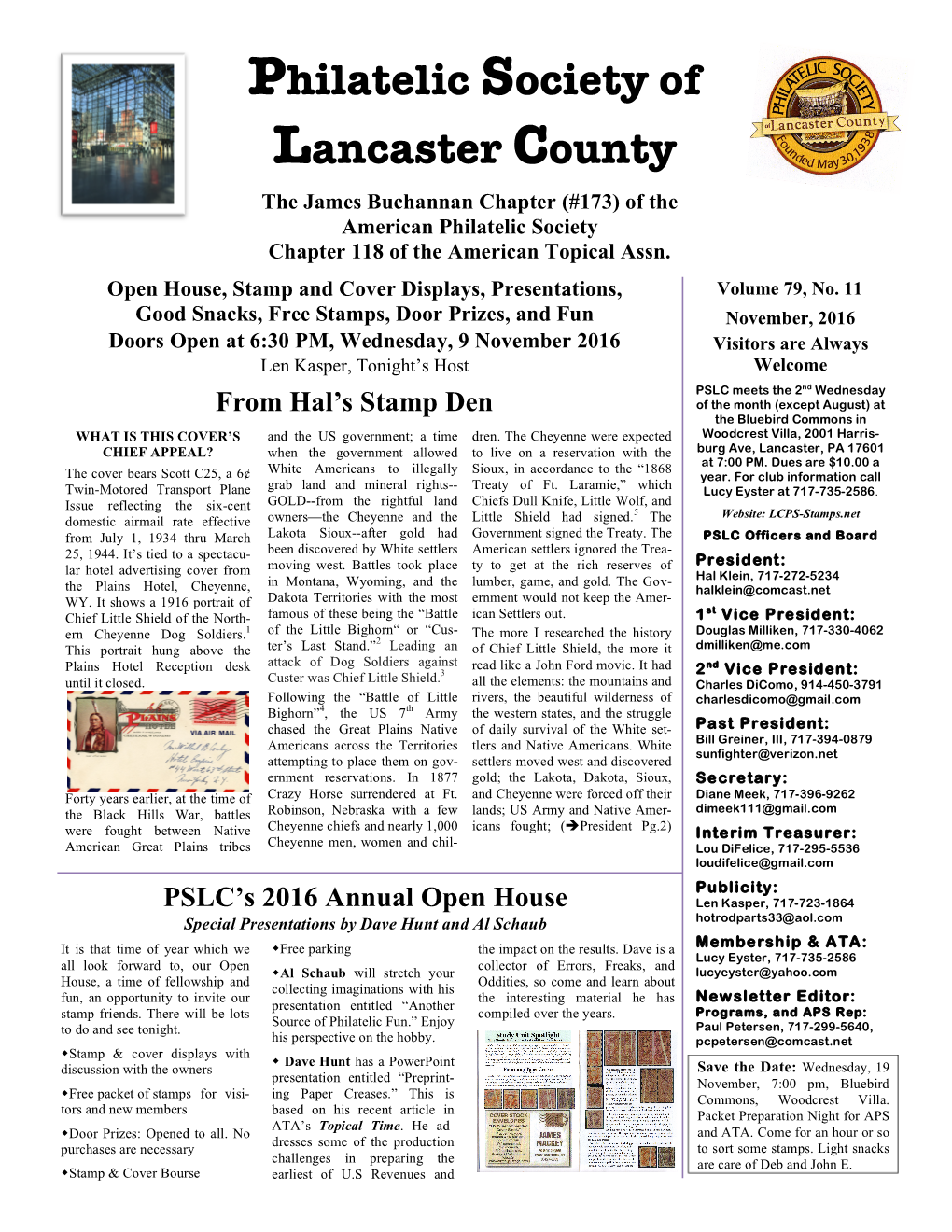 PSLC Newsletter 2016 Vol. 79, No