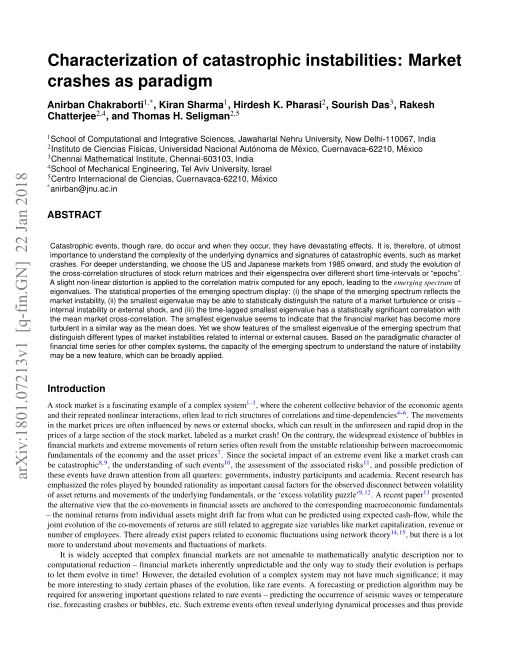 Characterization of Catastrophic Instabilities: Market Crashes As Paradigm