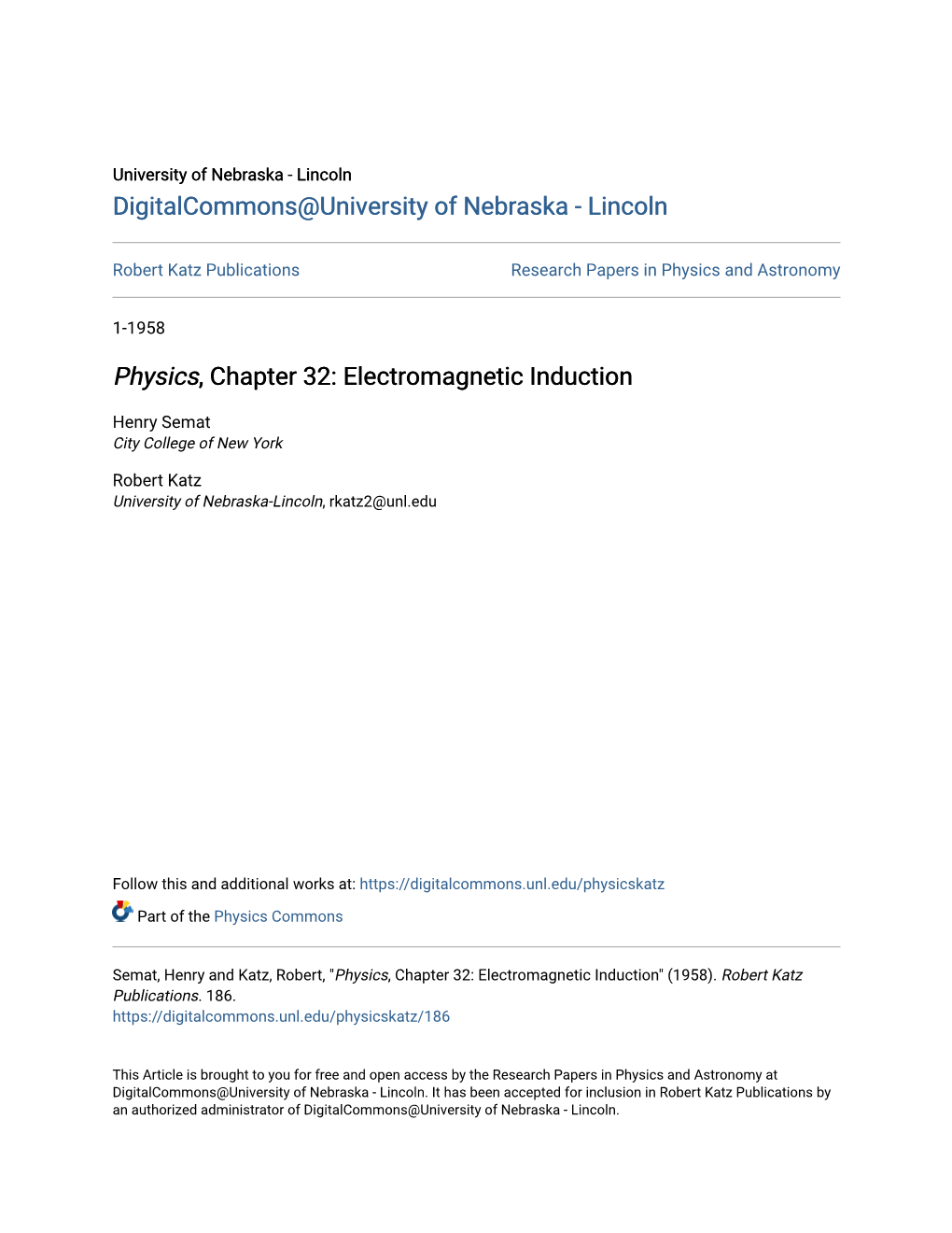 Physics, Chapter 32: Electromagnetic Induction