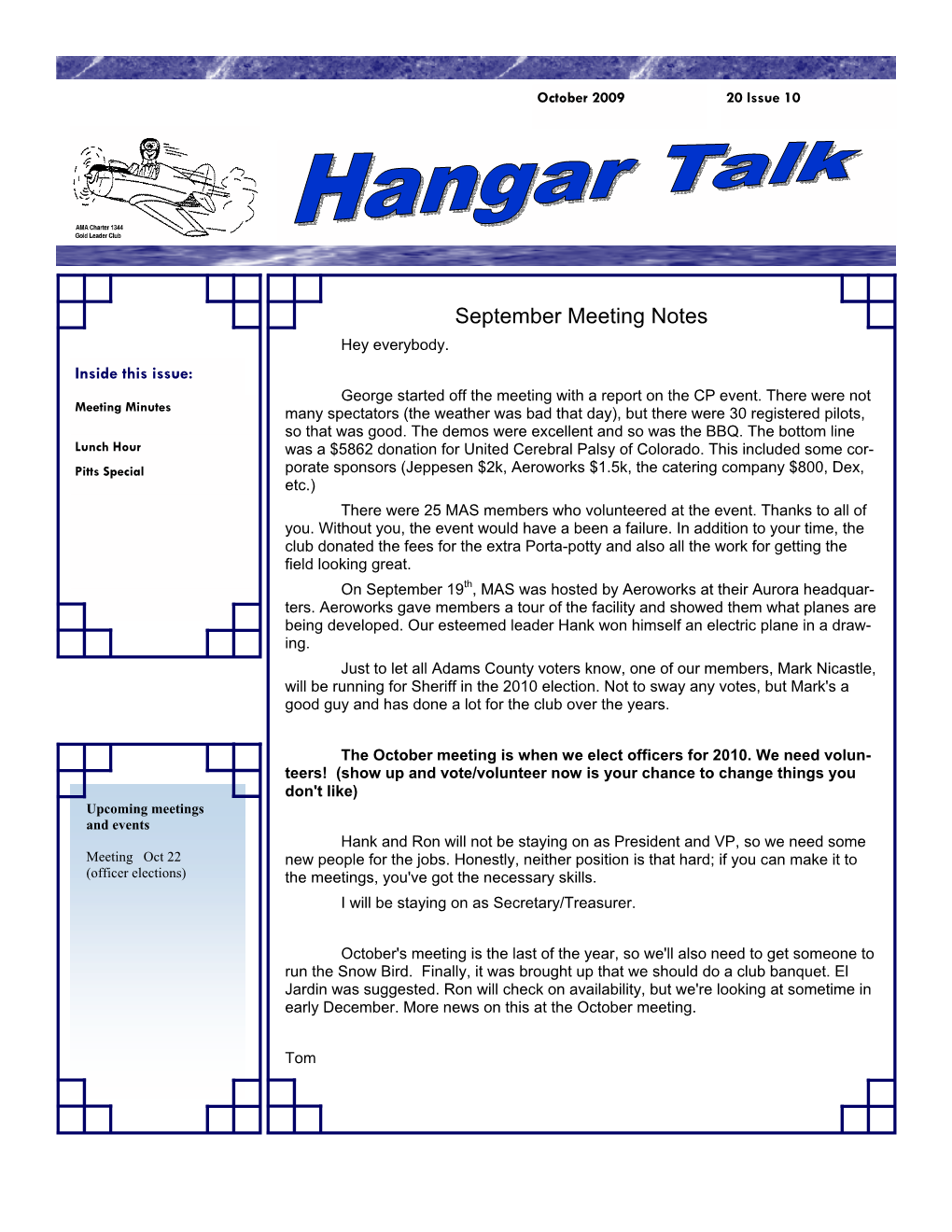 September Meeting Notes