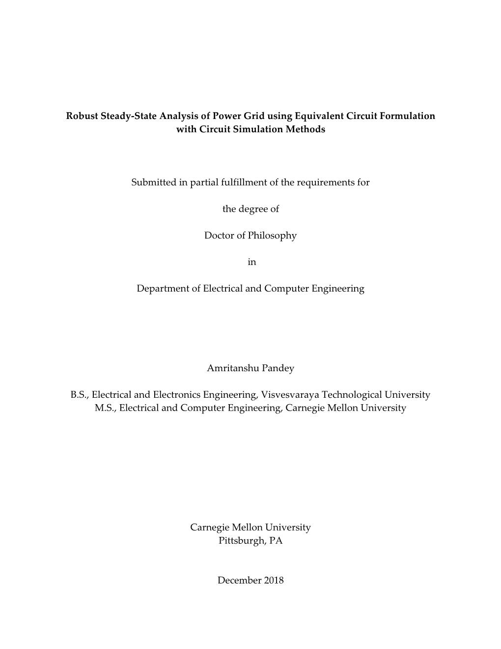 Robust Steady State Analysis of Power Grid with Equivalent Circuit