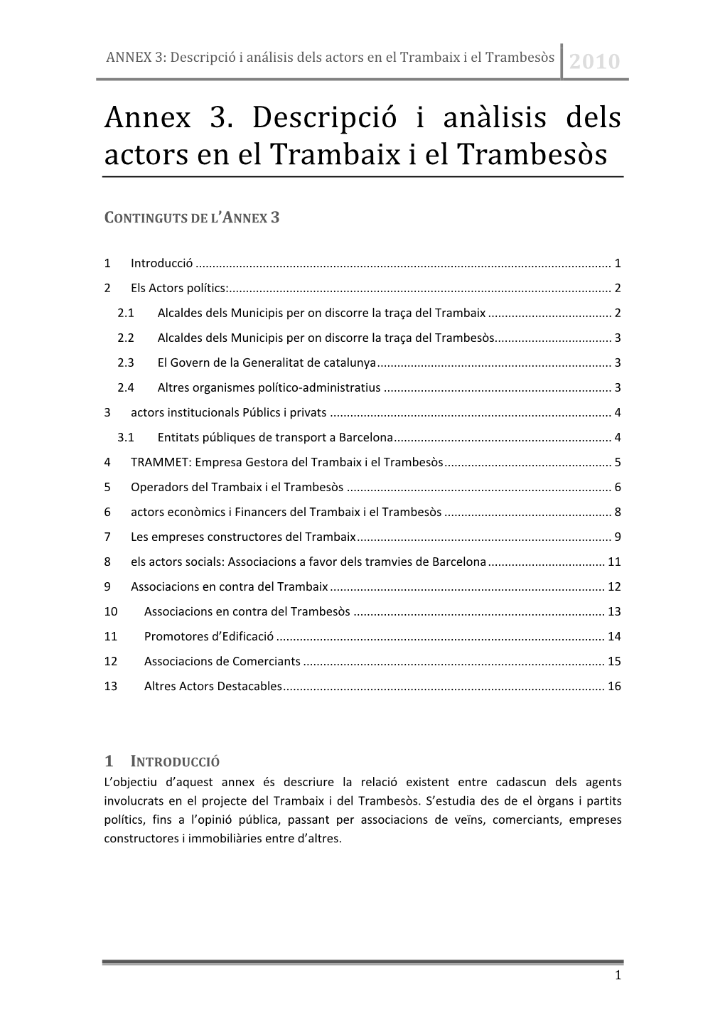 Annex 3. Descripció I Anàlisis Dels Actors En El Trambaix I El Trambesòs