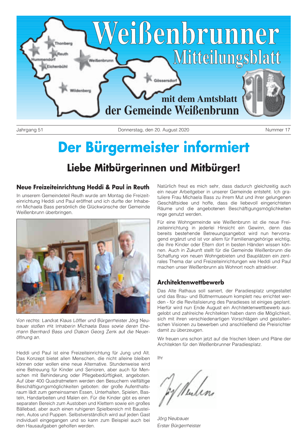 Der Bürgermeister Informiert Liebe Mitbürgerinnen Und Mitbürger!