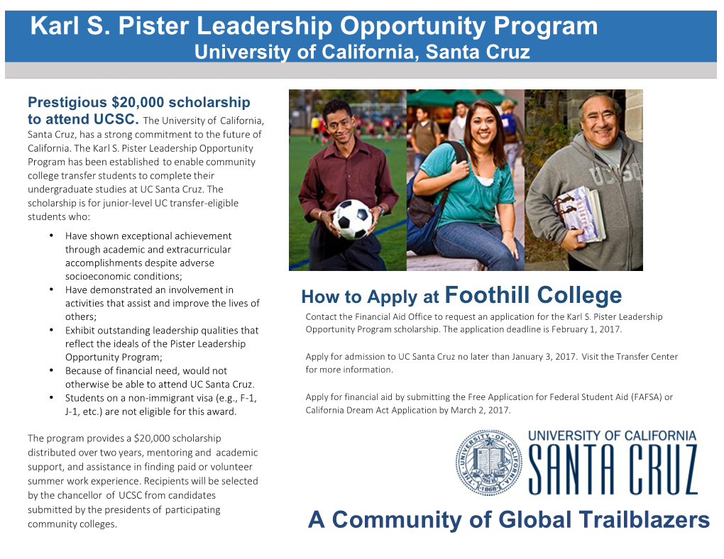 Karl S. Pister Leadership Opportunity Program