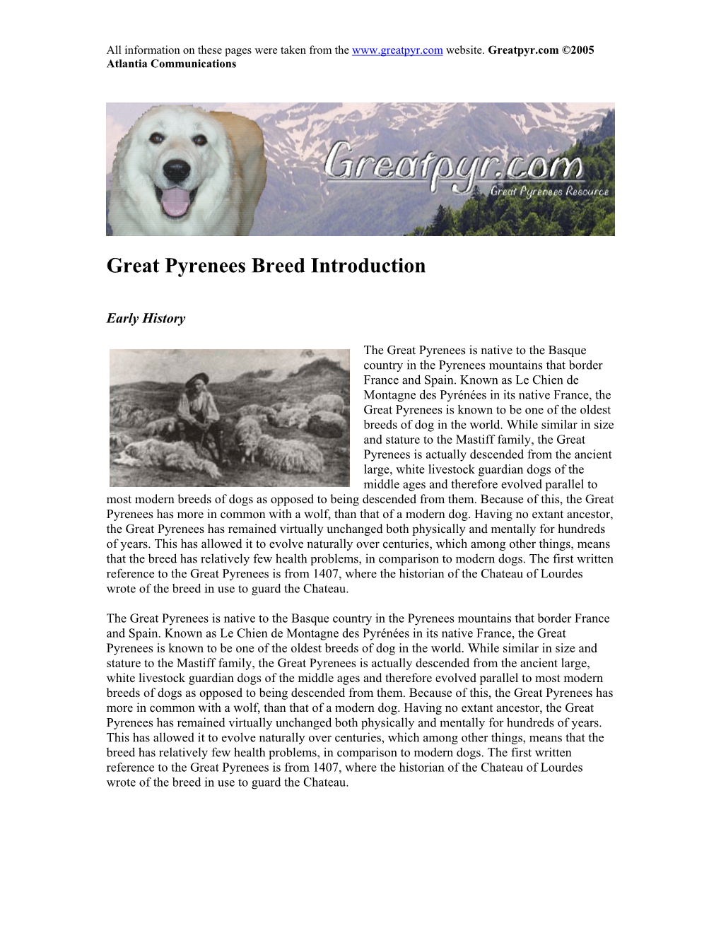 Great Pyrenees Breed Introduction