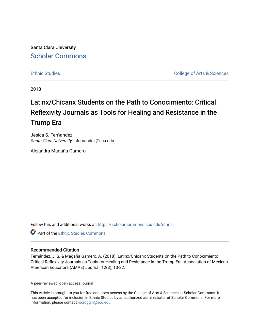 Latinx/Chicanx Students on the Path to Conocimiento: Critical Reflexivity Journals As Oolst for Healing and Resistance in the Trump Era