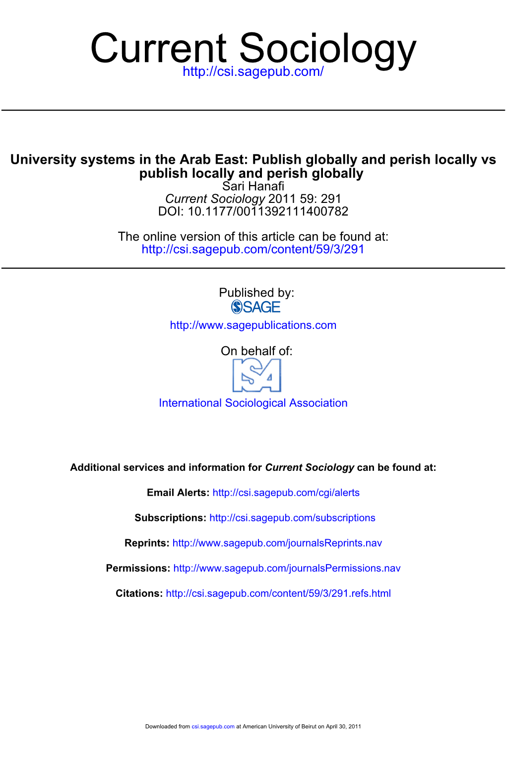 Hanafi – University Systems in the Arab East