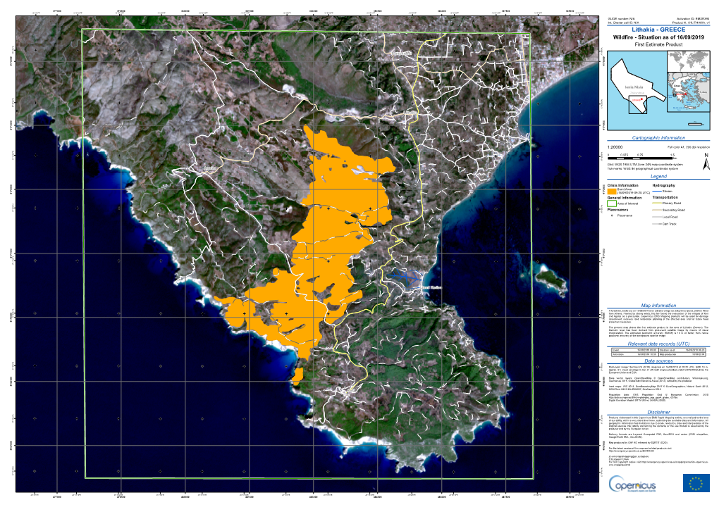 LITHAKIA, V1 Lithakia - GREECE Wildfire - Situation As of 16/09/2019 N