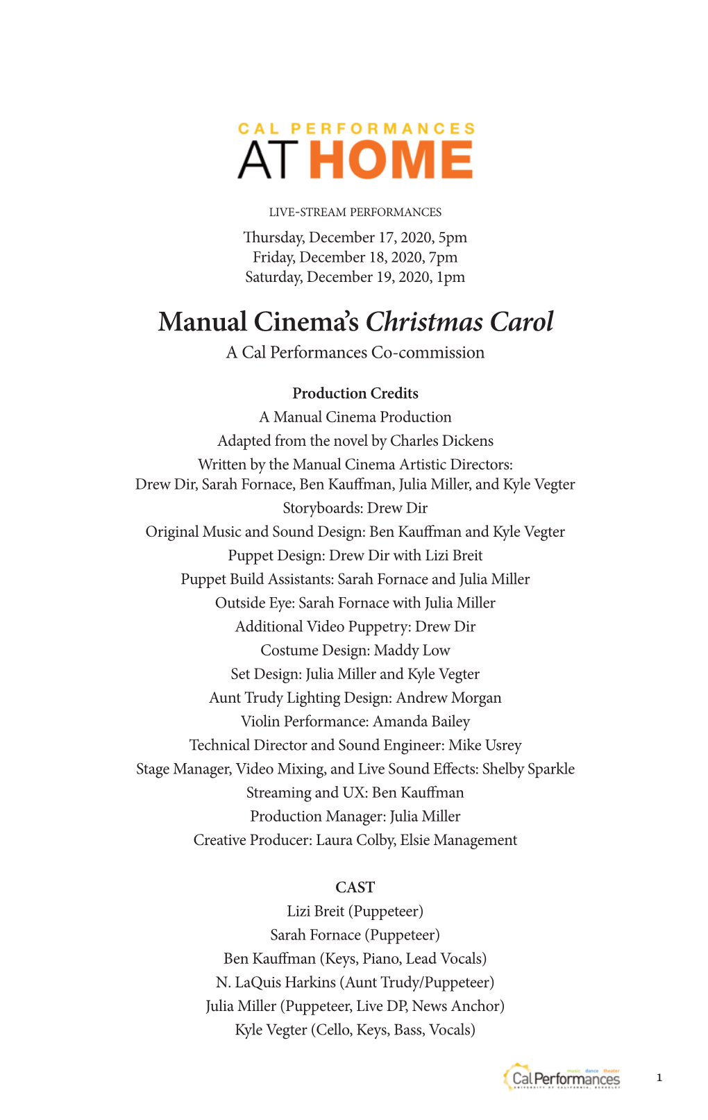 Manual Cinema's Christmas Carol