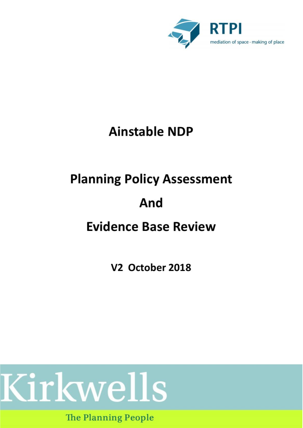 Planning Policy Assessment Provides a Broad Planning Policy Framework on Which to Build the Neighbourhood Plan for Ainstable