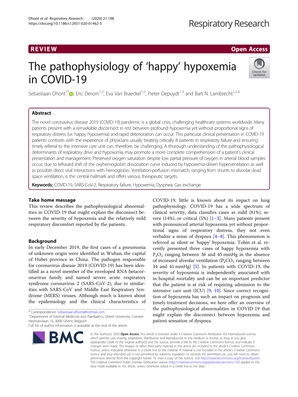 The Pathophysiology of 'Happy' Hypoxemia in COVID-19