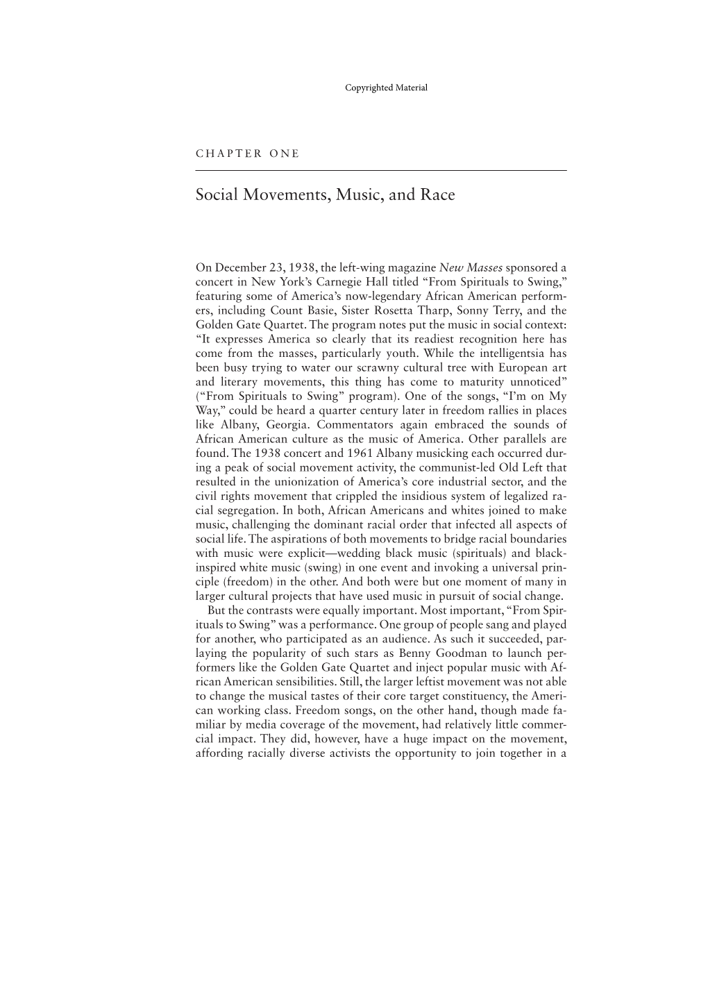 Social Movements, Music, and Race