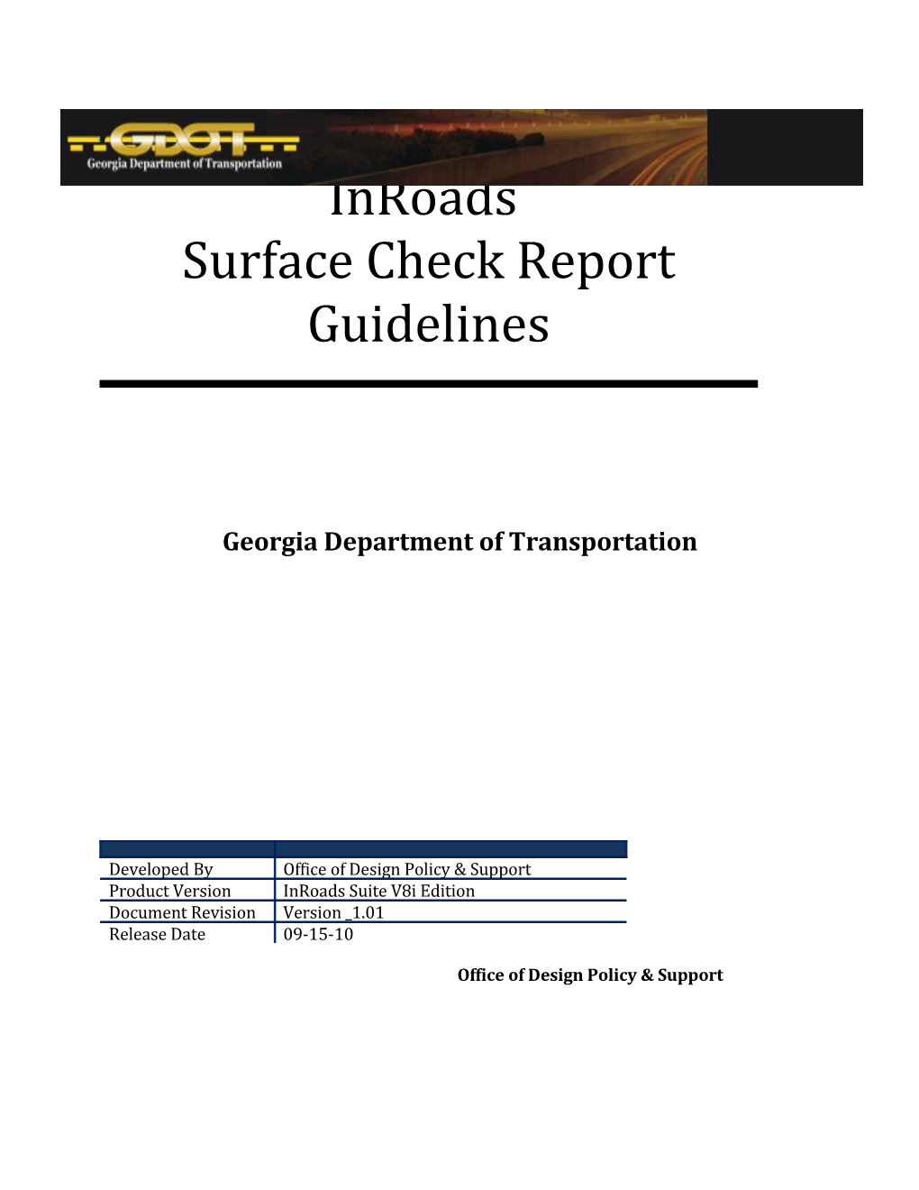 Surface Check Report Guidelines V1.0