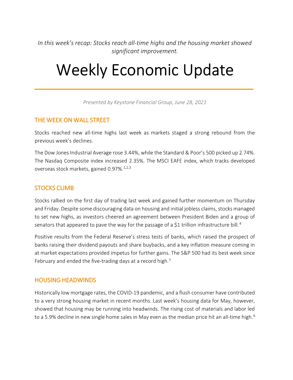 Weekly Economic Update