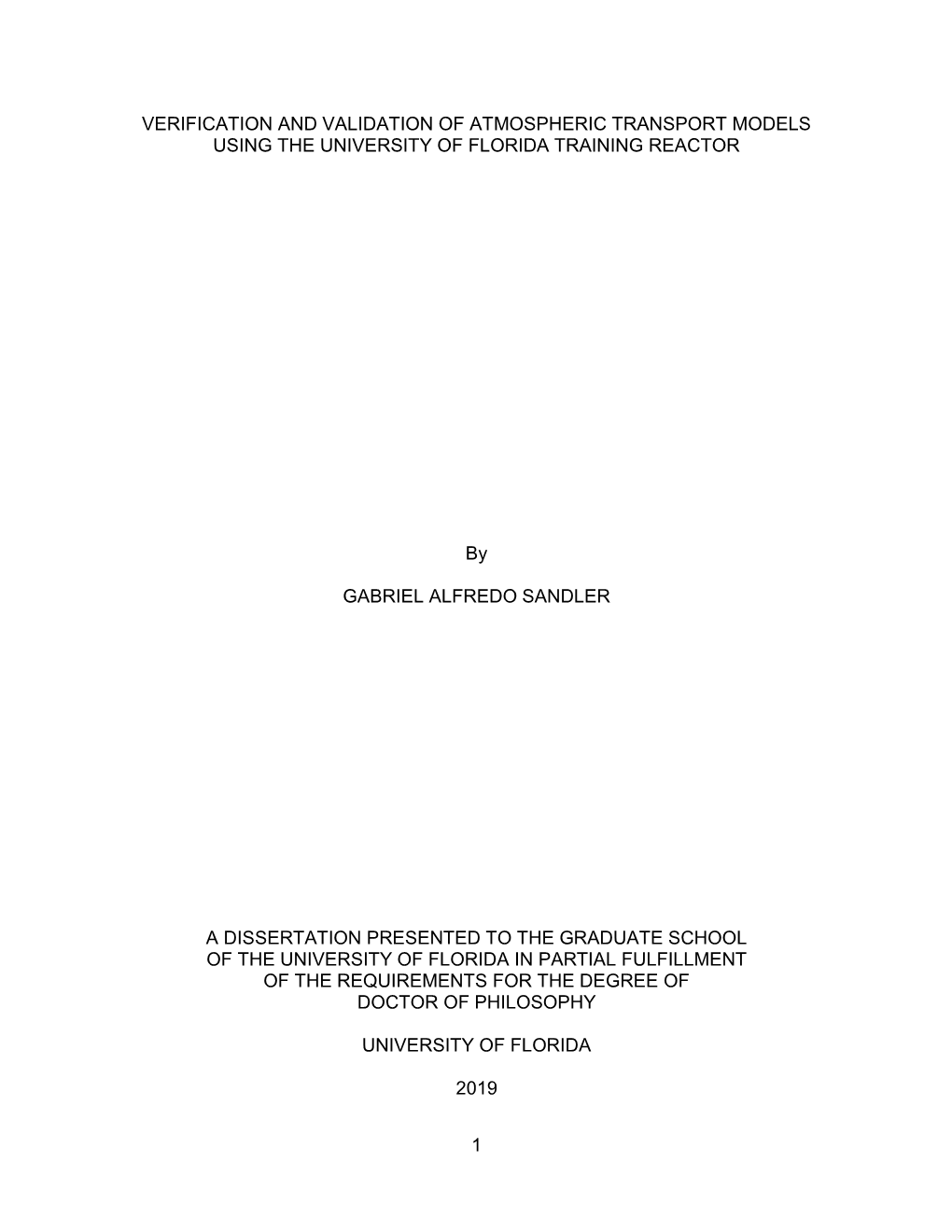 University of Florida Thesis Or Dissertation Formatting