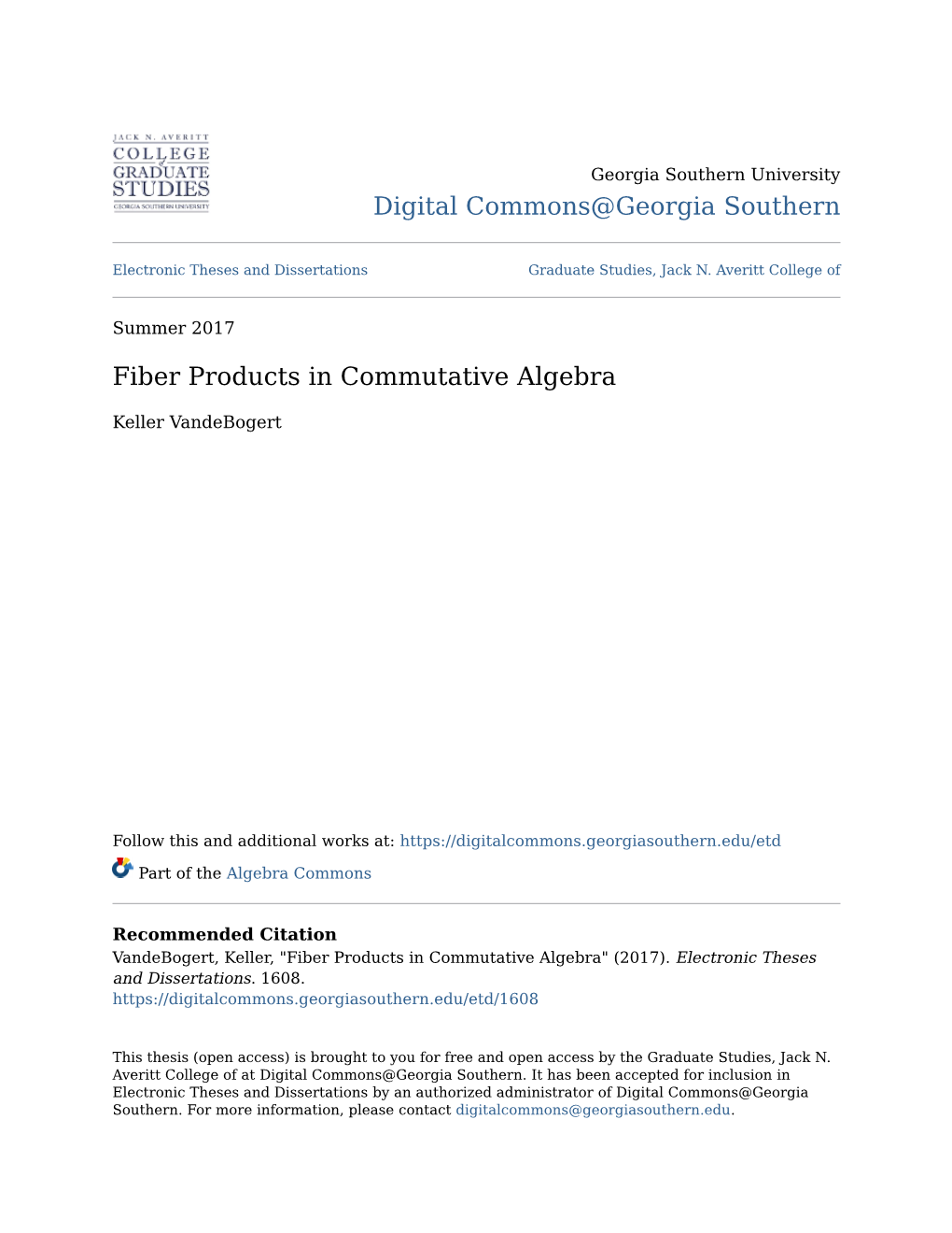 Fiber Products in Commutative Algebra