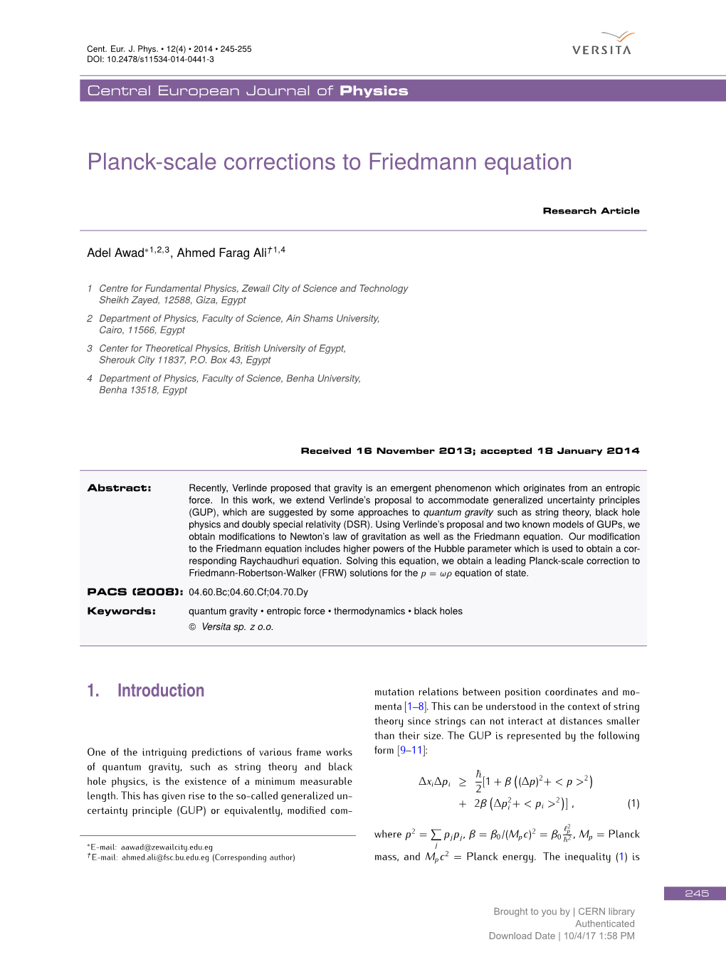 Planck-Scale Corrections to Friedmann Equation