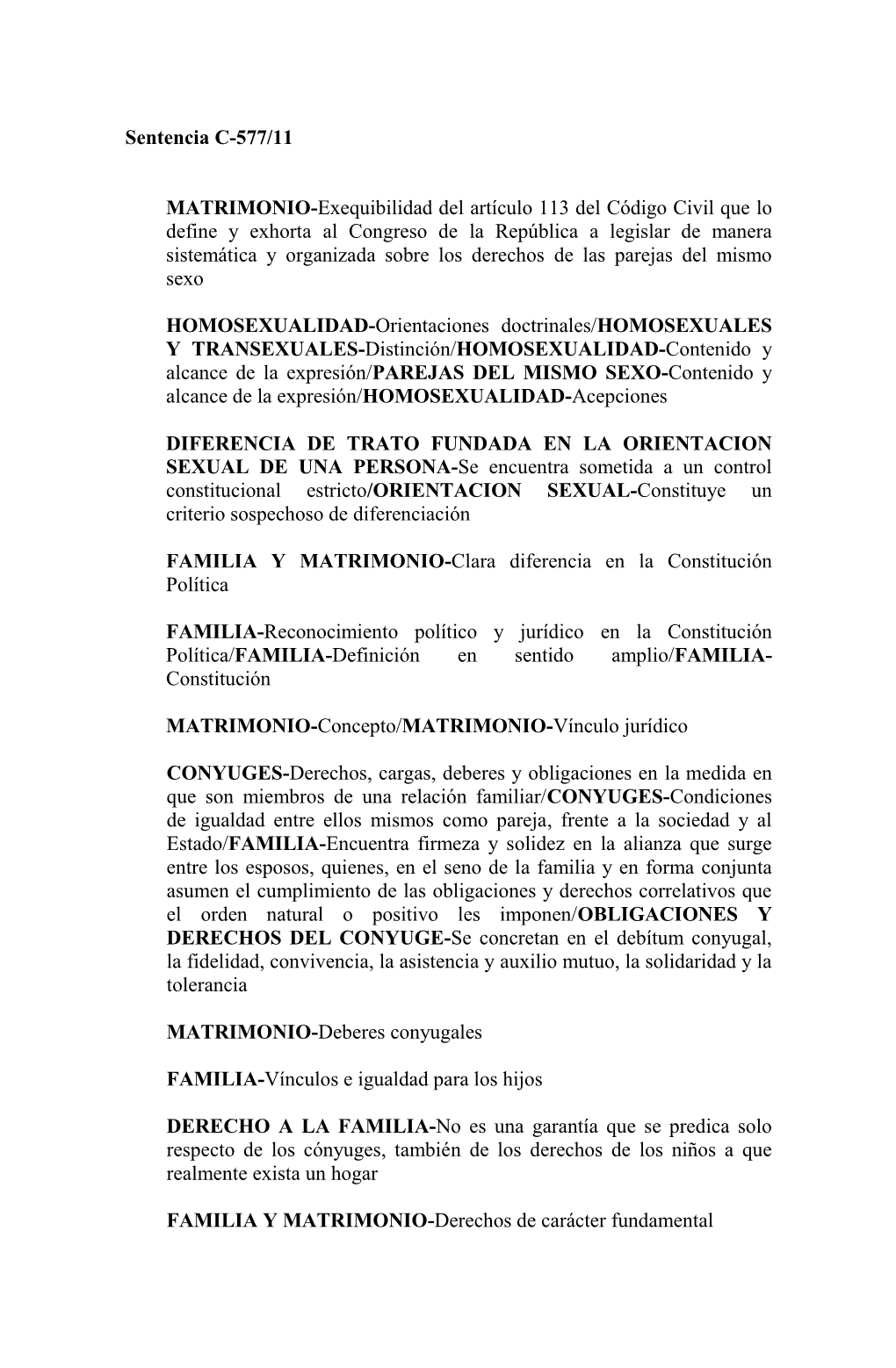 Corte Constitucional, Sentencia C-577 De 2011