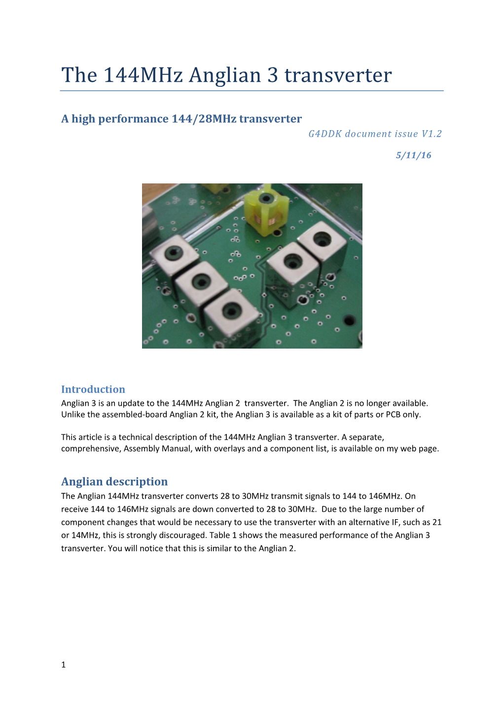 The 144Mhz Anglian 3 Transverter