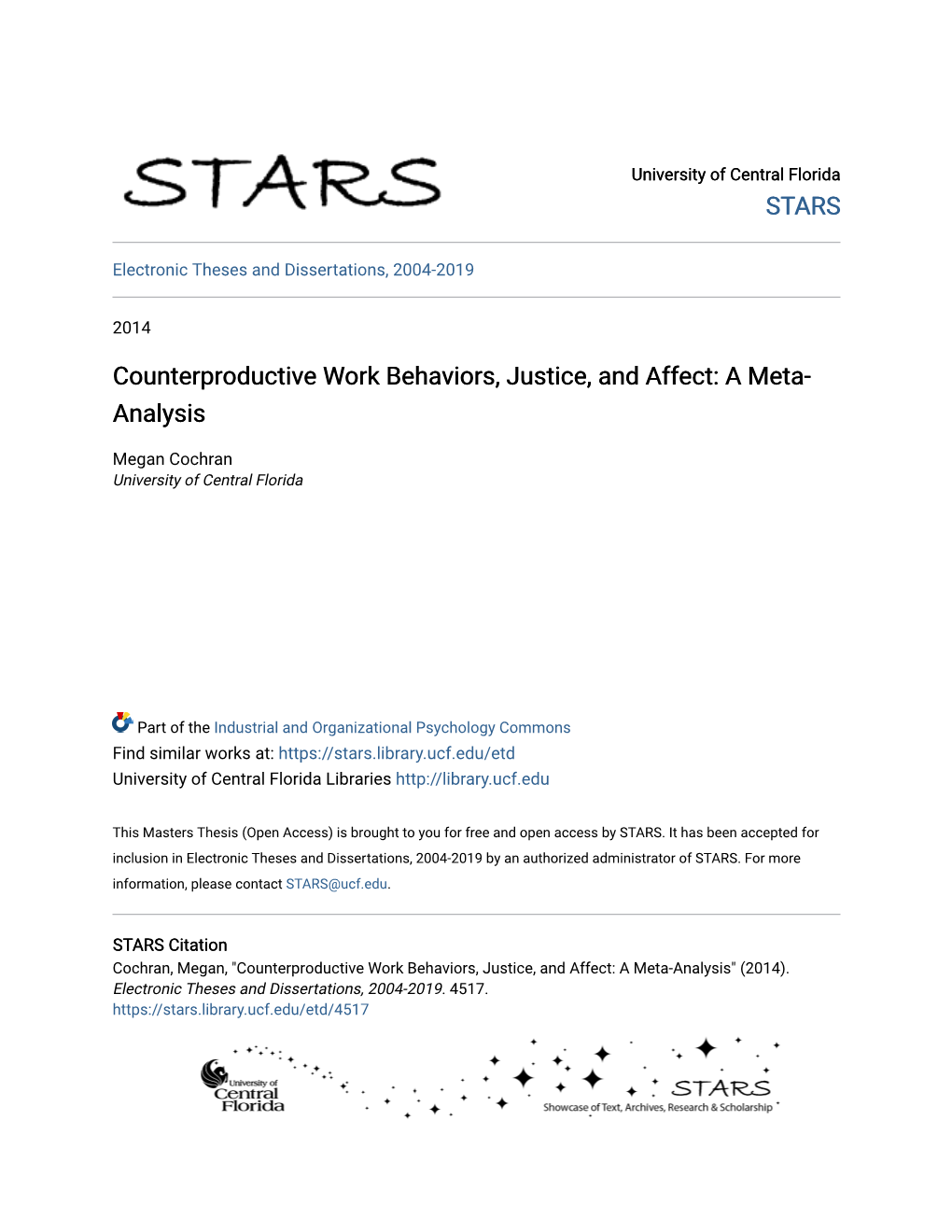 Counterproductive Work Behaviors, Justice, and Affect: a Meta-Analysis