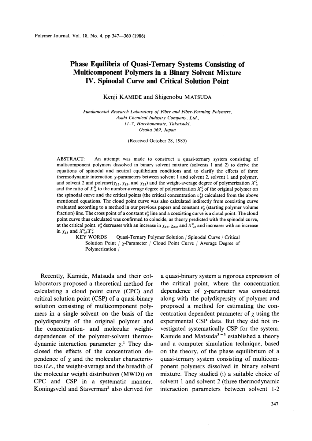 Phase Equilibria of Quasi-Ternary Systems Consisting of Multicomponent Polymers in a Binary Solvent Mixture IV