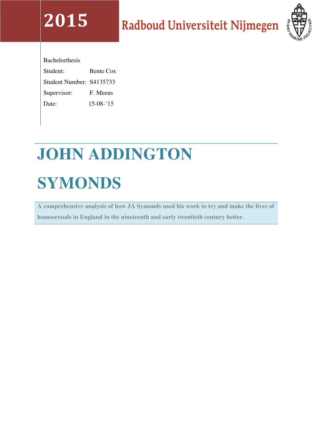 John Addington Symonds