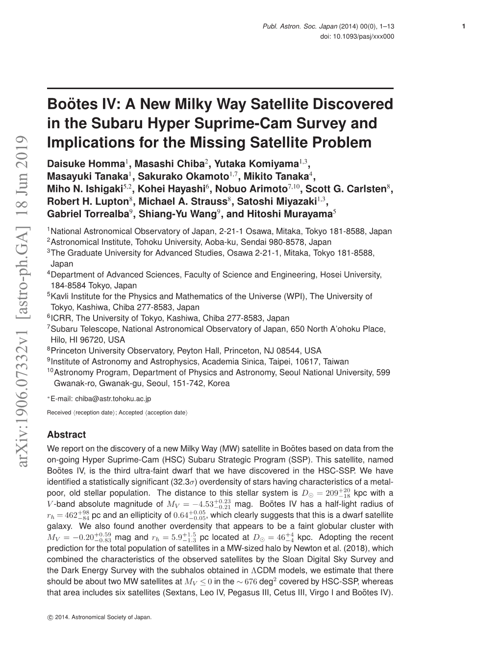 Bo\" Otes IV: a New Milky Way Satellite Discovered in the Subaru Hyper