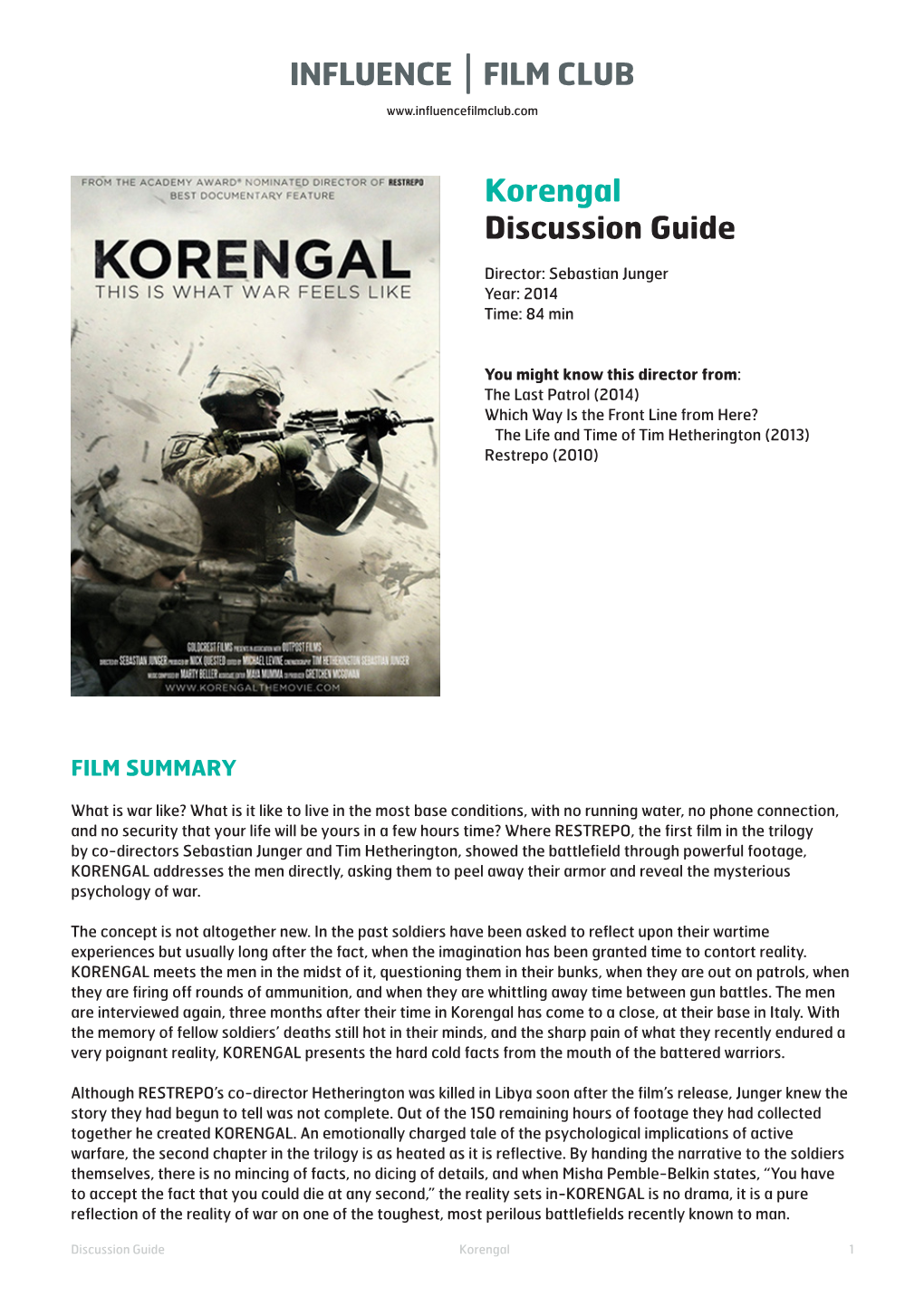 Korengal Discussion Guide