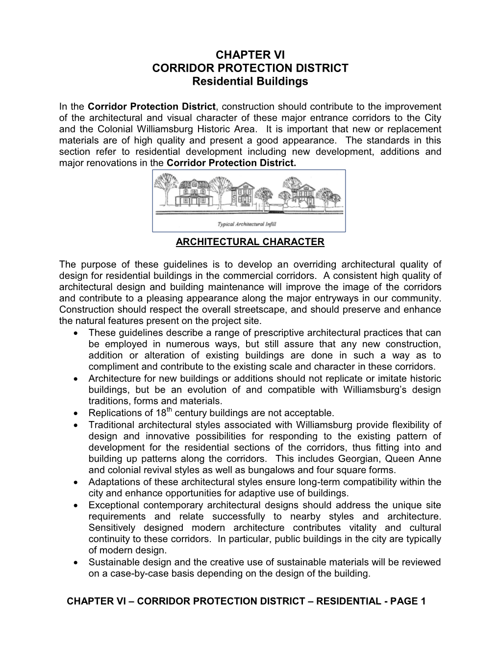 CORRIDOR PROTECTION DISTRICT Residential Buildings