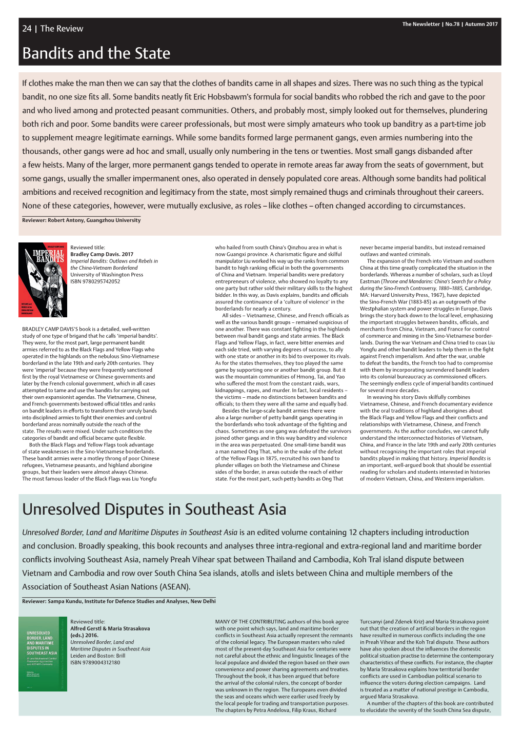 Bandits and the State Unresolved Disputes in Southeast Asia
