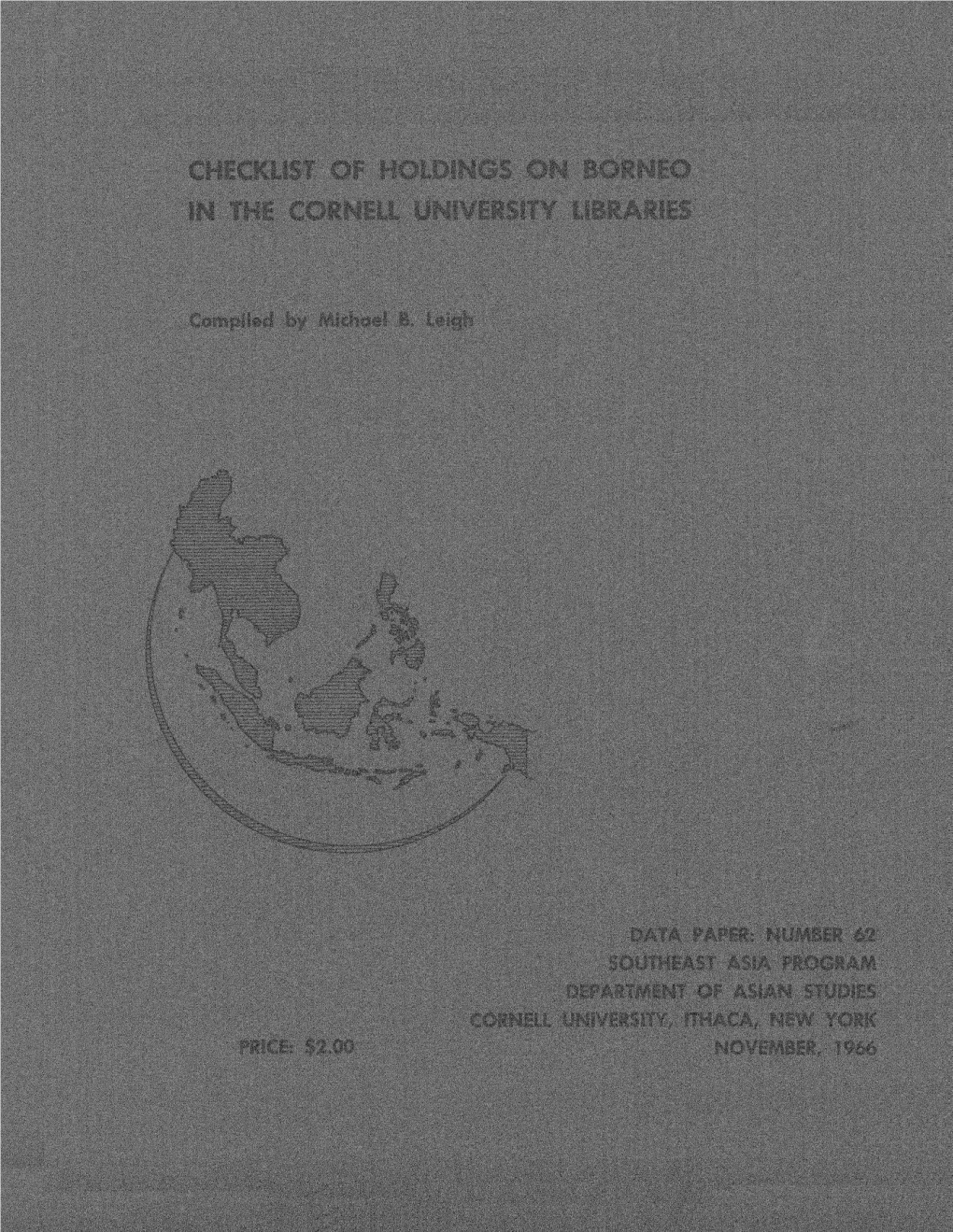 North Borneo, Pontianak, Bandjermasin, Dyak, Iban and Other Geographical and Ethnic Names Related to the Island