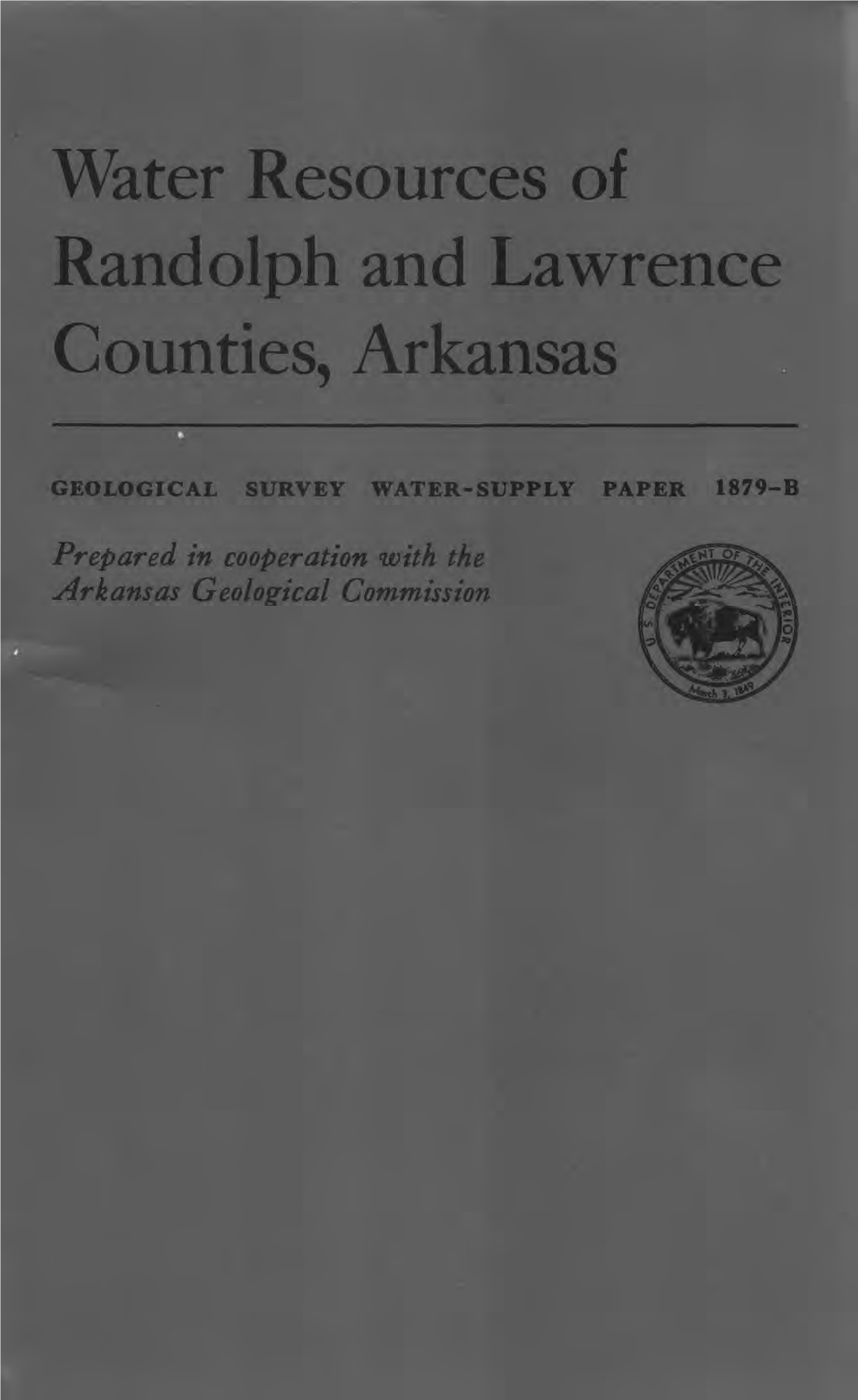 Water Resources of Randolph and Lawrence Counties, Arkansas