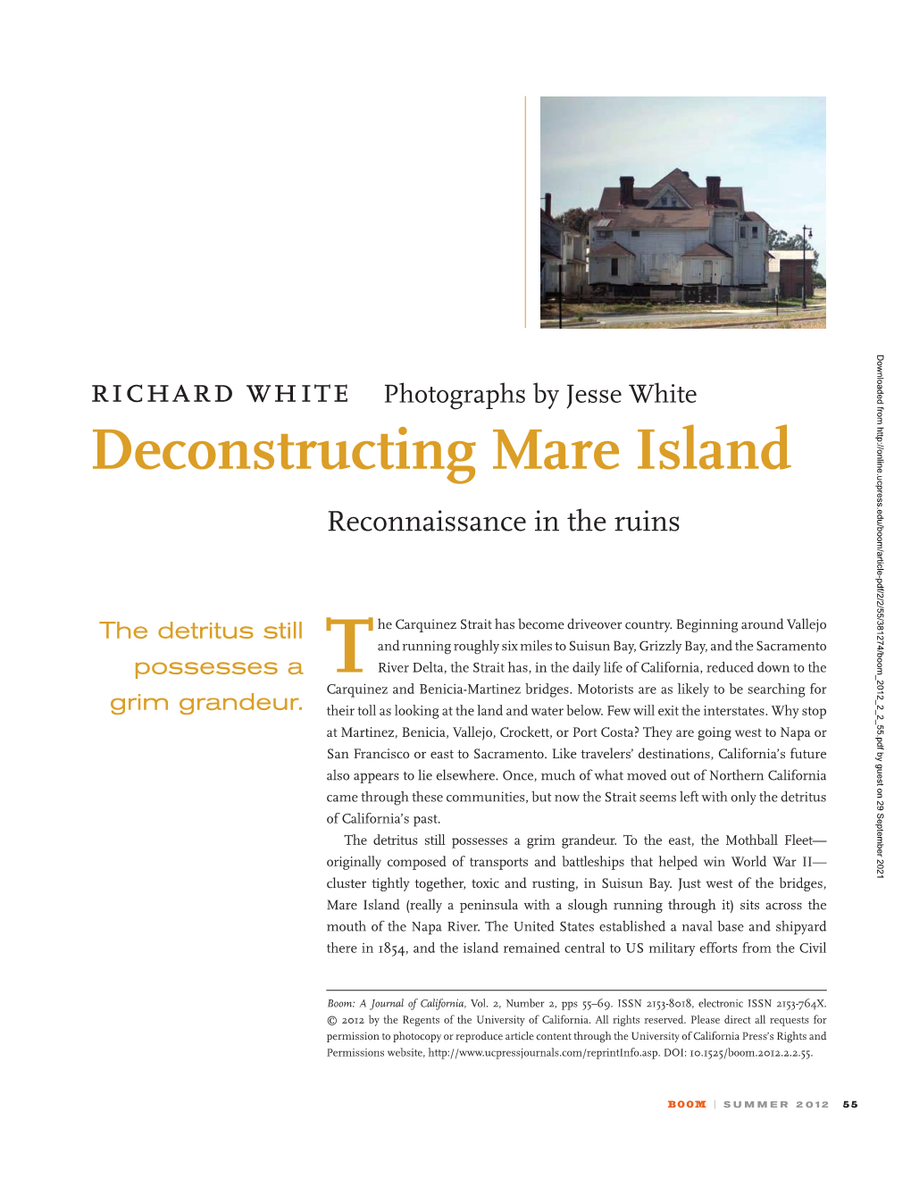 Deconstructing Mare Island Reconnaissance in the Ruins