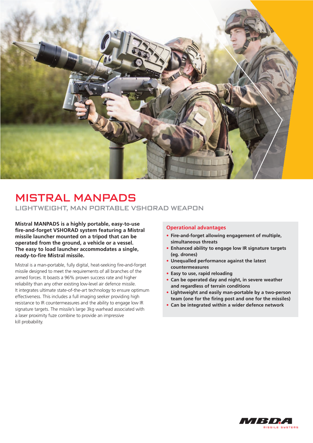 2019 Mistral MANPADS Datasheet