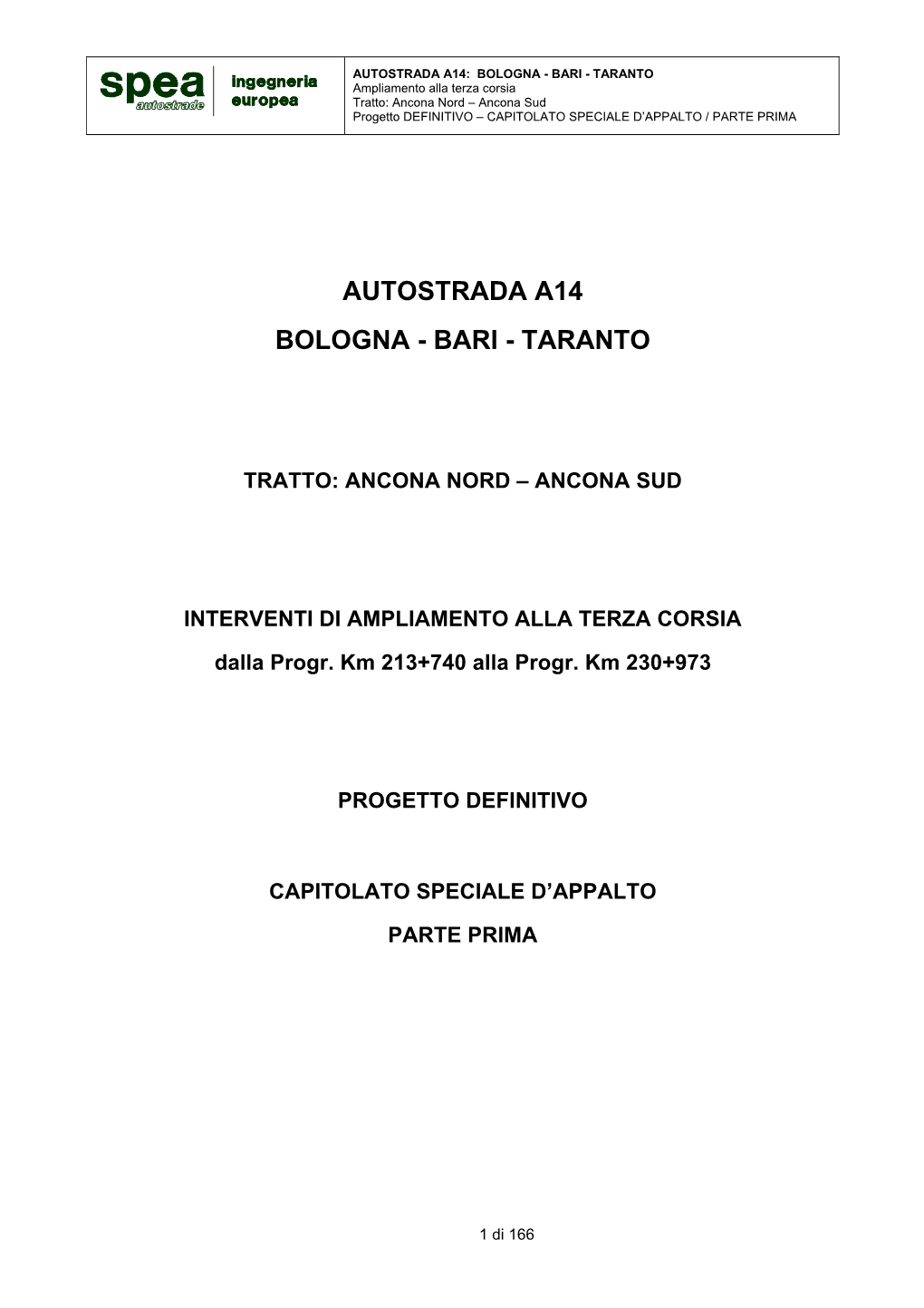 Autostrada A14 Bologna - Bari - Taranto