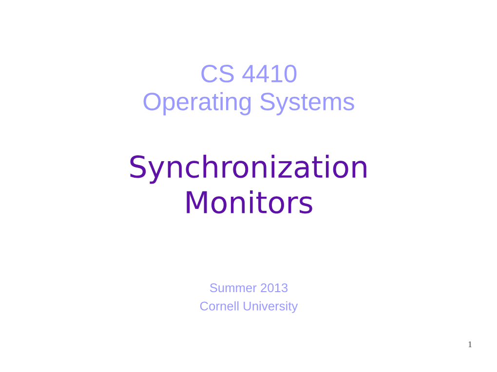 Synchronization Monitors