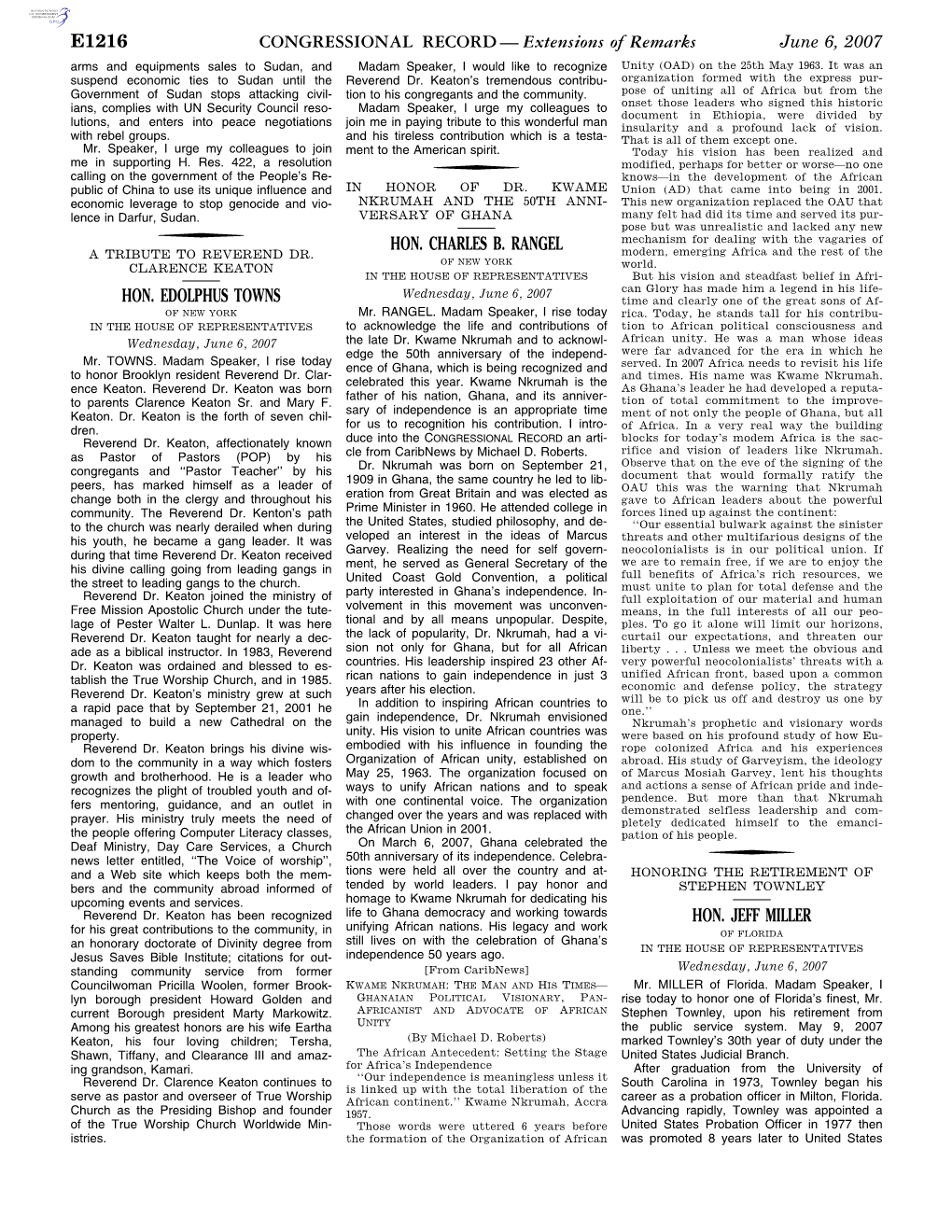 CONGRESSIONAL RECORD— Extensions of Remarks E1216 HON