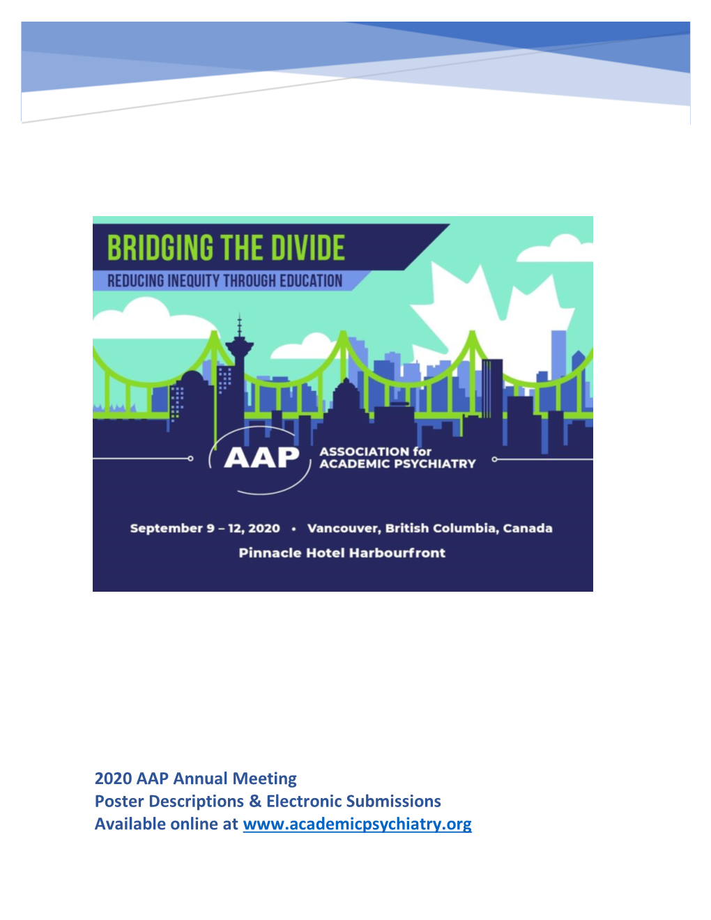 2020 AAP Annual Meeting Poster Descriptions & Electronic