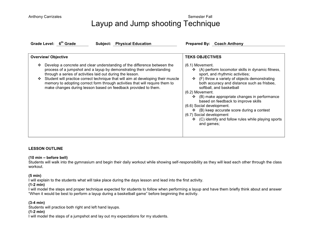 Layup and Jump Shooting Technique