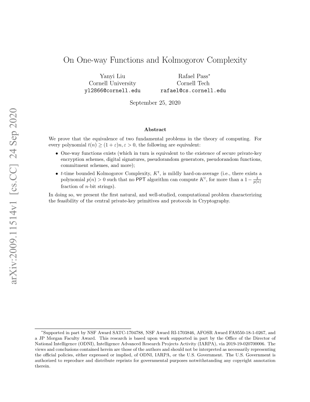 On One-Way Functions and Kolmogorov Complexity