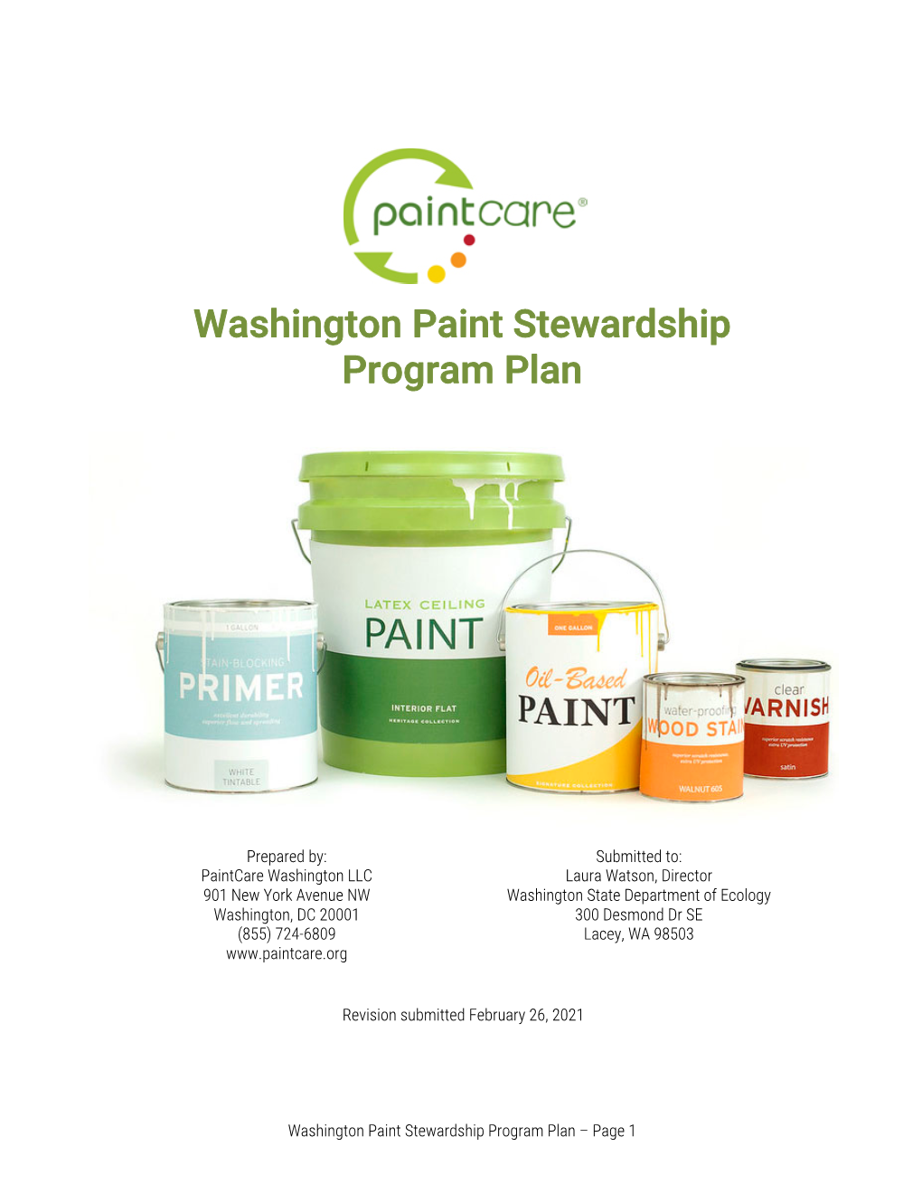 Washington Paint Stewardship Program Plan