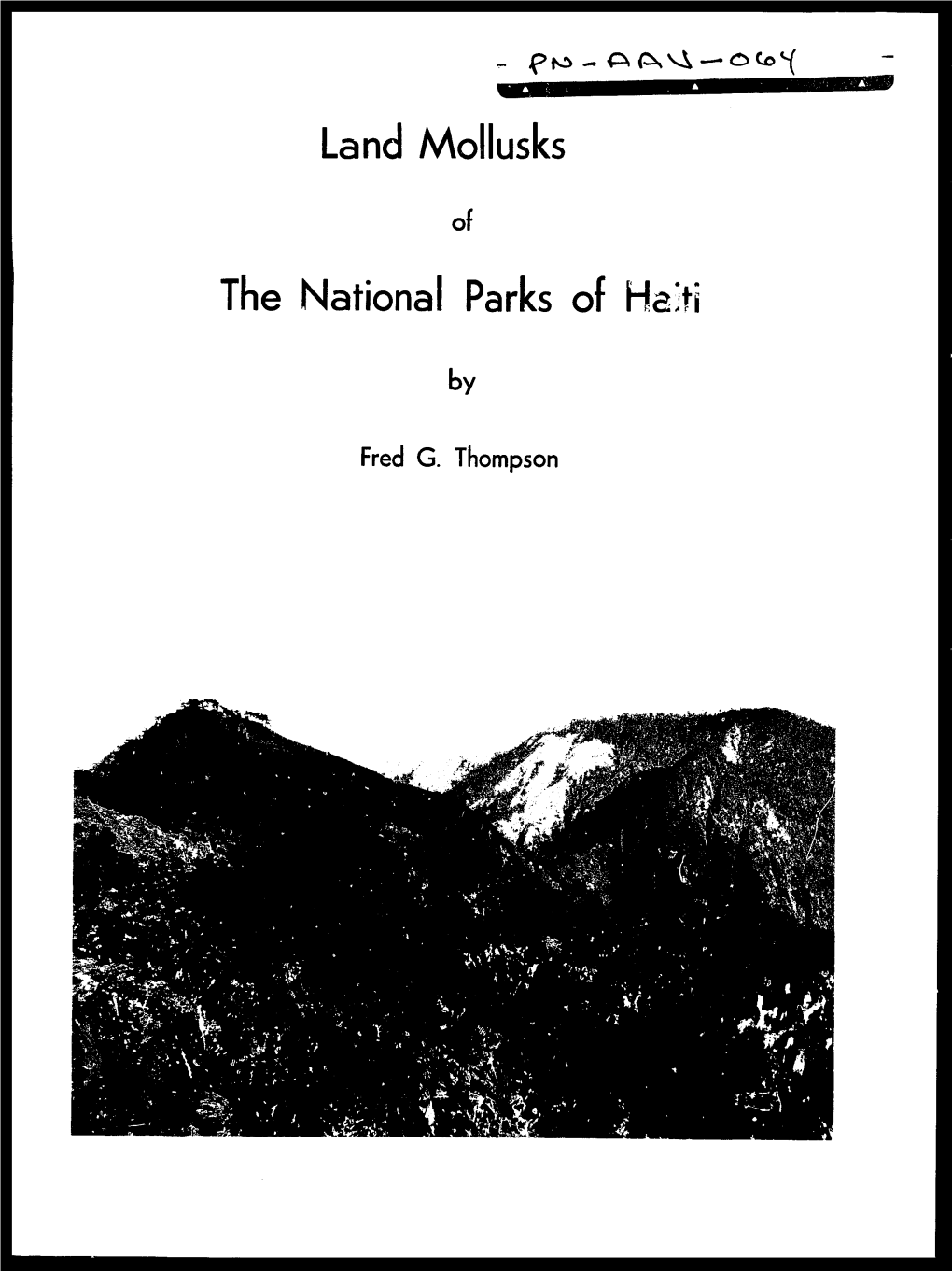 Land Mollusks the National Parks of Haiti