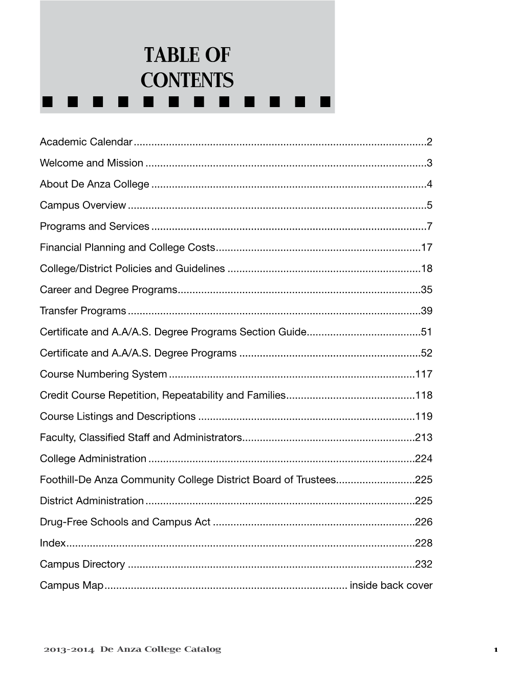 Table of Contents