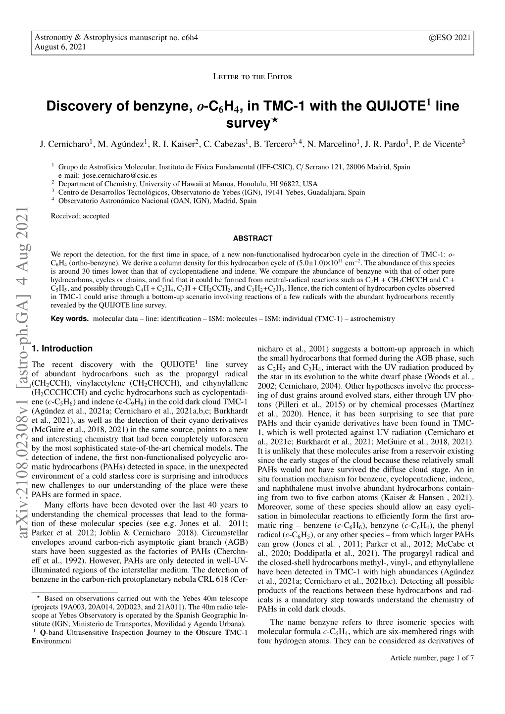 Discovery of Benzyne, O-C6H4, in TMC-1 with the QUIJOTE Line Survey? J